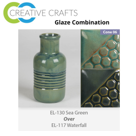 Sea Green EL130 over Waterfall EL117 Glaze Combination Sea Green EL130 over Waterfall EL117 Glaze Combination